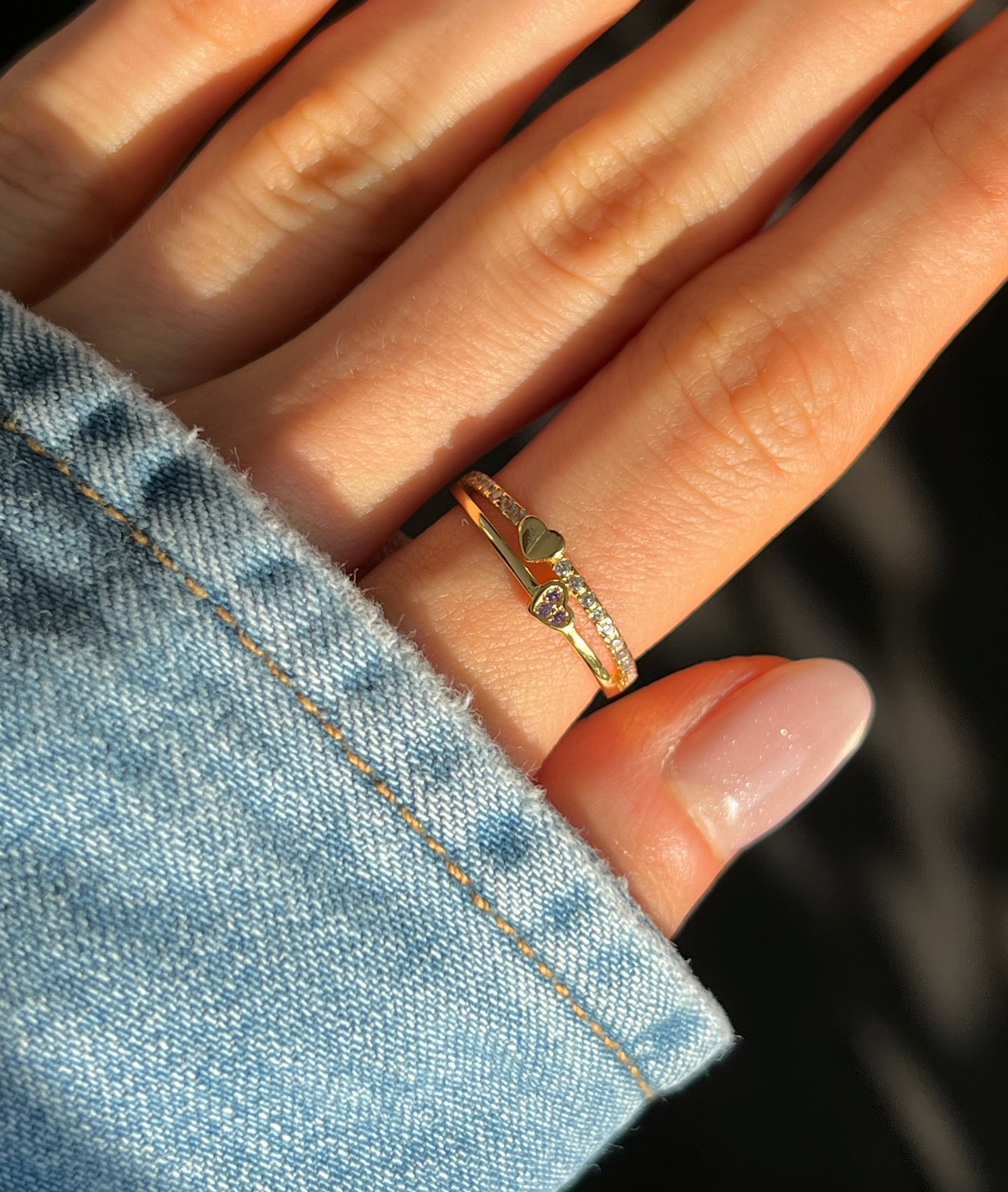Twin Hearts Ring
