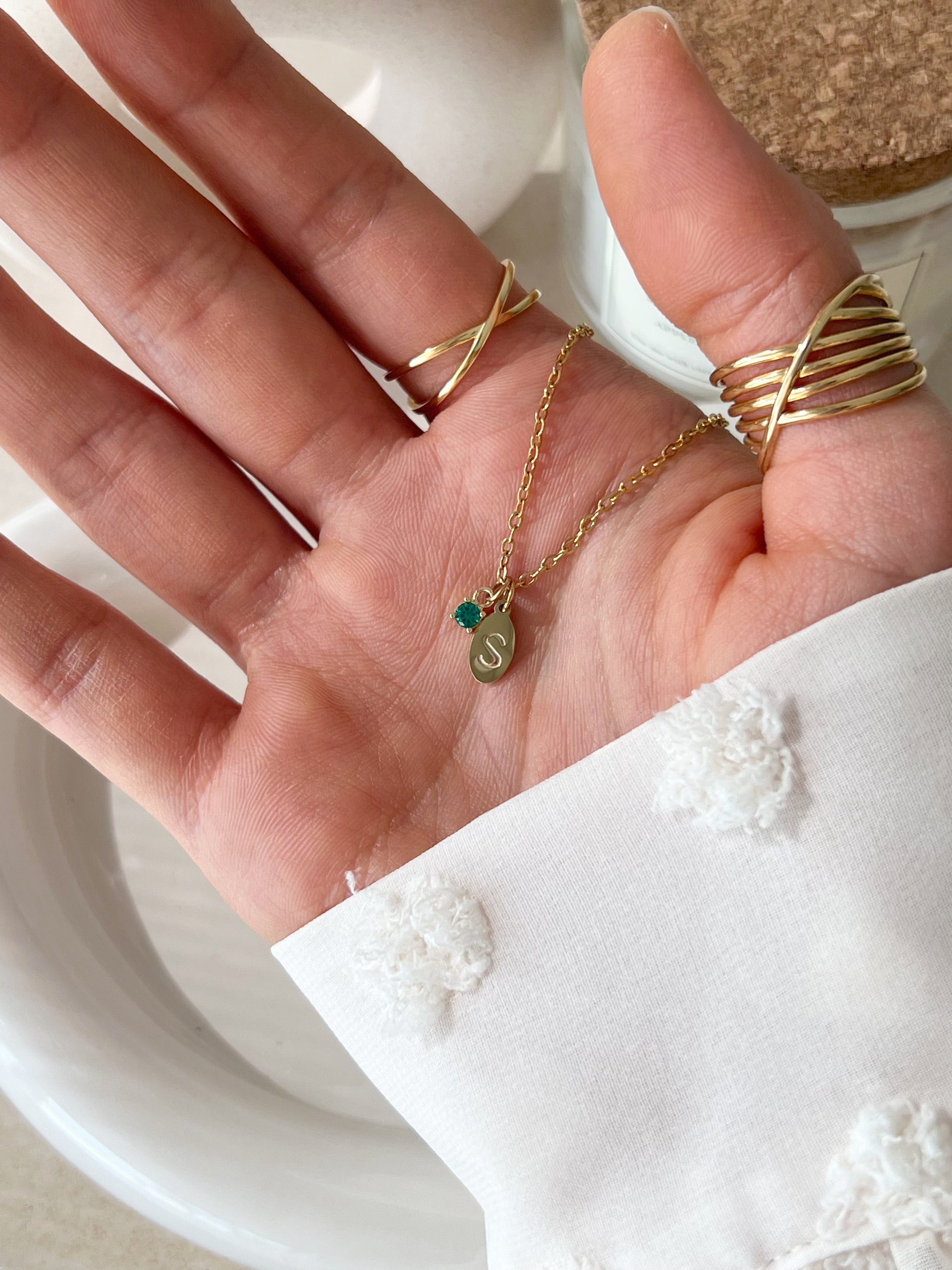 Petite Initial Necklace Romantic Gift Dainty Gold Necklace Negin Fatemi Jewellery
